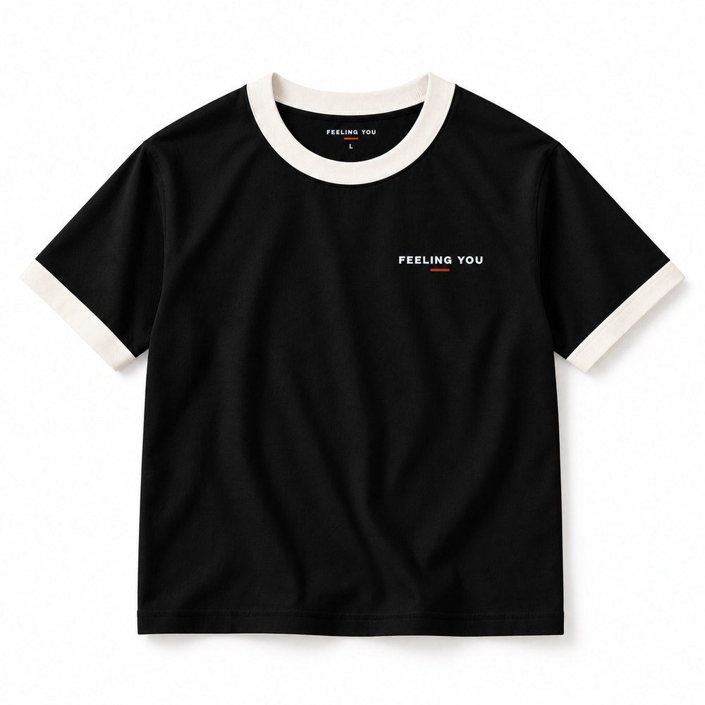 CLASSIC Ringer T-Shirt สี Black / Ivory